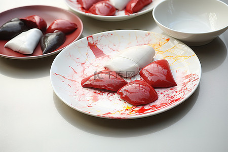 红色食品背景图片_红色和白色的菜肴