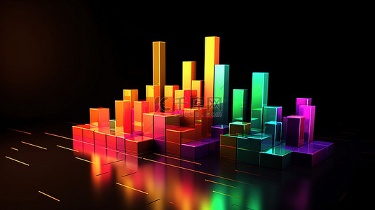 图为背景图片_展示以股票交易图为代表的业务增长策略的 3D 渲染