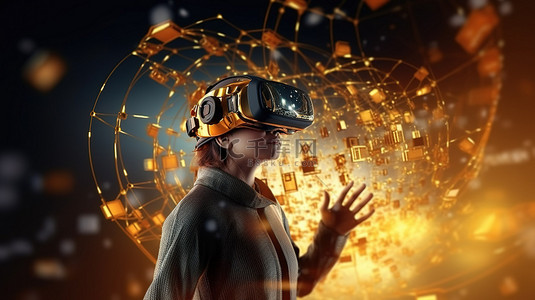 未来科幻城背景图片_元宇宙的未来通过3D渲染技术探索虚拟现实