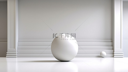 产品展台汽车背景图片_作为产品植入背景的白色球体的 3D 场景