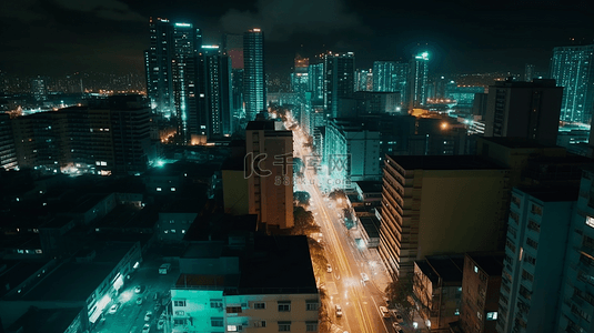 水岸背景图片_灯光都市景观夜景城市背景