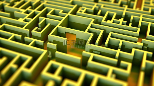 线条迷宫背景图片_探索最快的路线 3D 插图迷宫，有从 a 到 b 的捷径