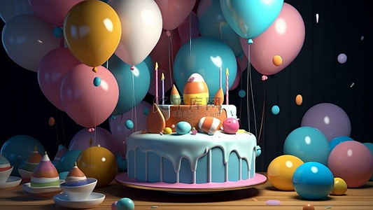 纸杯蛋糕卡通背景图片_派对生日庆祝甜品