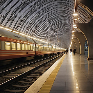 春运火车背景图片_大型火车轨道一端的平台