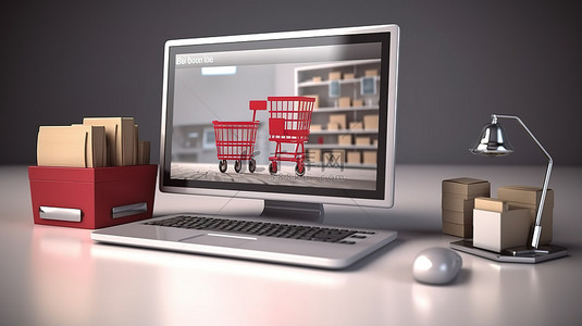 购物商城背景图片_通过 3D 可视化体验虚拟购物