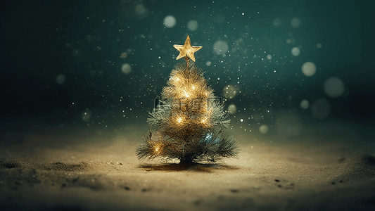新年快乐、金色背景图片_圣诞节白色精美雪花金色五角星