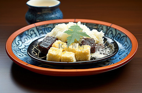 日本料理美食背景图片_Kung Pow yummyo 日本年糕和泡菜的照片 照片