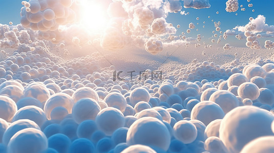 冬季旅行背景图片_多云天空作为背景的 3d 渲染