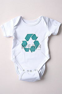 童装连体衣背景图片_带有生态主题标志的婴儿连体衣
