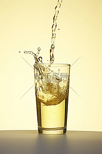 一个瓶子里装着水，当倒出一杯酒时，液体会掉下来