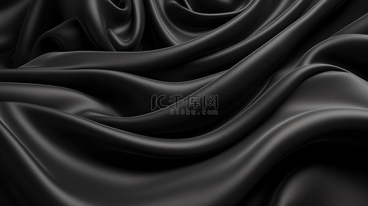 波浪织物纹理背景背景图片_深色织物纹理背景的 3d 插图