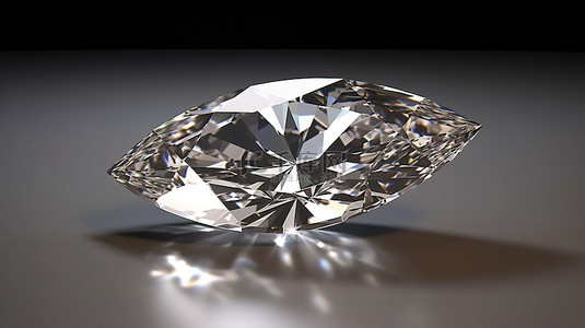 订婚迎宾牌背景图片_榄尖形切割单颗钻石的 3D 渲染