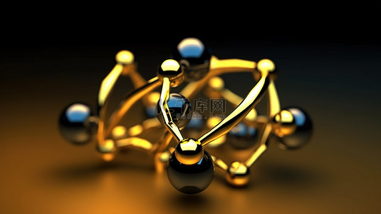 科学模型原子分子和 DNA 结构的三维渲染