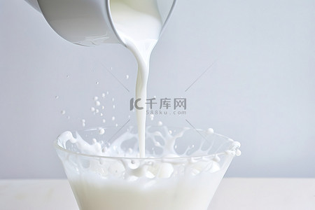 乳制品背景背景图片_牛奶倒在白色背景上