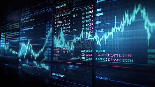经济市场背景图片_商业内幕人士的 3d 渲染股票市场期货