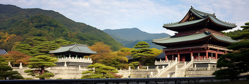 这座石头建筑位于一座山的中间