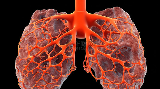 令人难以置信的肺部肺泡 3D 描绘，具有方便的剪切路径