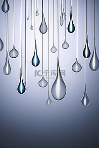 水在玻璃上背景图片_十个玻璃滴挂在绳子上