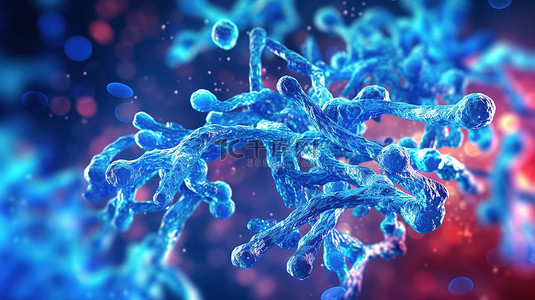 基因医疗背景图片_科学背景下染色体医学科学概念的 3D 渲染