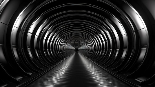 迷人的金属隧道作为 3d 背景说明
