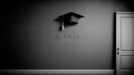 毕业剪影背景图片_毕业季墙面黑色