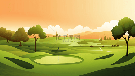 绿色课程背景图片_高尔夫球场体育运动平面背景图