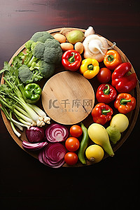 食蔬菜背景图片_桌面上的新鲜农场蔬菜