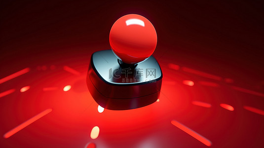 手形光标单击红色开关按钮的 3D 插图