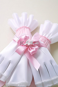 礼物女孩背景图片_粉色搭配白色礼服手套，适合女孩的新娘礼物装饰
