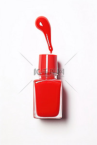 化妆品红色背景背景图片_白色背景上的红色指甲油