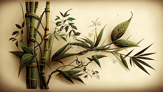 竹子竹树绿色植物背景图片_竹叶翠竹插画背景