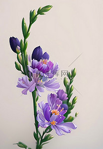 暑期蓝色背景图片_花朵紫色背景浪漫