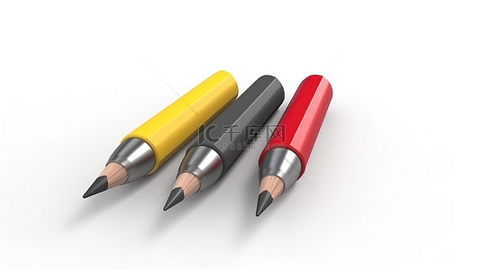 ui钢笔背景图片_网站 ui 白色背景的逼真 3d 铅笔图标
