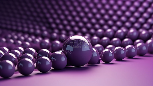 紫色球体背景图片_紫色背景上带有纹理紫色球体的抽象几何形状的 3D 渲染