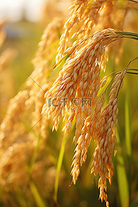 农民伯伯水稻背景图片_水稻生长了很长时间，结出了好米