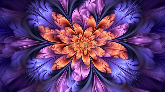 令人惊叹的分形花背景，具有鲜艳的色彩和独特的形状，非常适合设计和 d cor 3d 渲染
