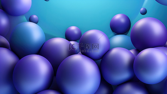 具有蓝紫色气泡纹理的渐变球体海报设计