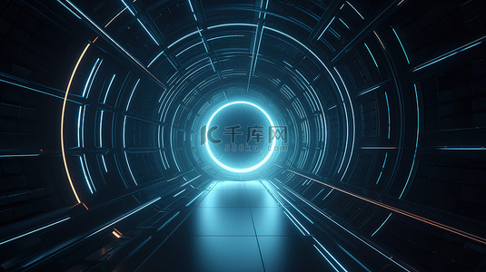 Spacey 能量隧道抽象 3d 渲染