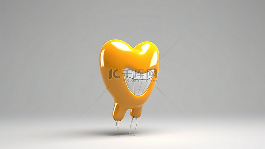 口腔科背景图片_白色背景上齿形气球的 3d 渲染插图