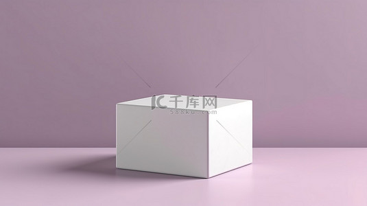 空广告空间中的 3D 渲染白色包装盒