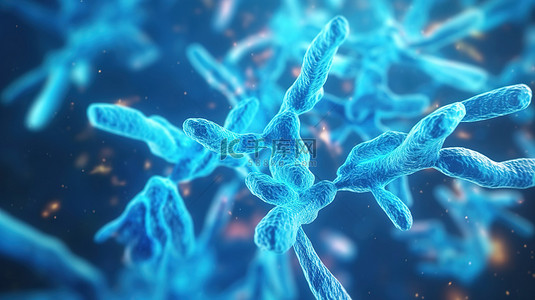 医疗中背景图片_生命生物学和医学中染色体的 3D 科学渲染