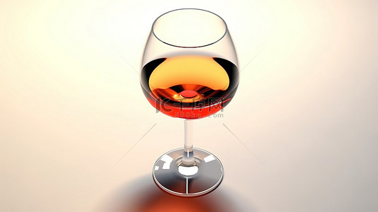高腳杯背景图片_由玻璃制成的独立酒杯的 3D 插图