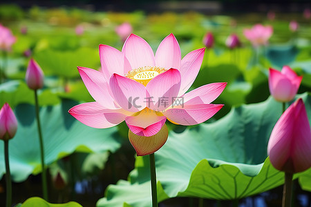 池塘花背景图片_在很多方面，莲花都是象征，睡莲是和平之花