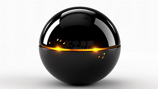 3D 渲染白色背景，带有具有多个预测的黑色魔法球