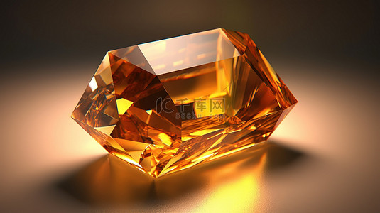 爱情水晶背景图片_黄水晶宝石的辐射 3D 渲染