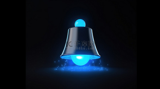 警报灯gif背景图片_3D 渲染响铃图标，带有语音气泡提醒和新消息通知警报