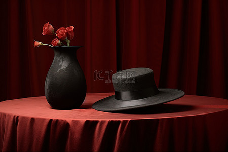演员表模板背景图片_魔术师的帽子杂技演员美术印刷品