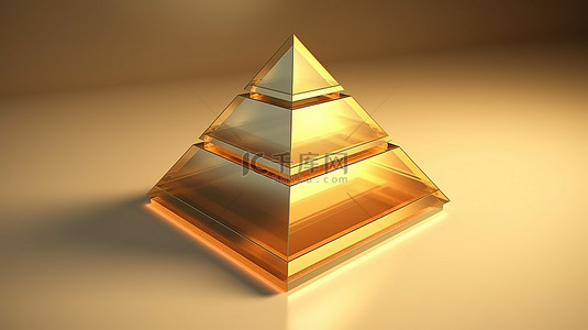 图表金字塔背景图片_3D 渲染中具有四层金字塔的透视背景