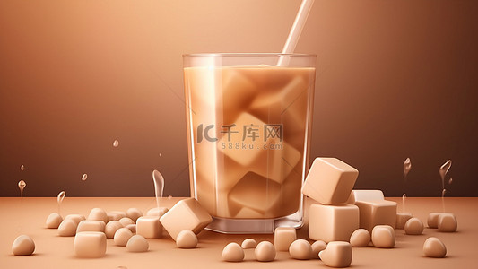 透明奶茶背景图片_奶茶茶饮饮品透明