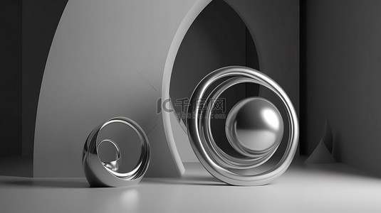 注射器氛围图背景图片_简约的银色抽象概念以 3d 呈现，具有空旷的氛围
